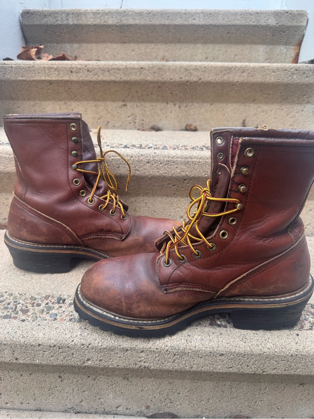 Red Wing 241PT199 Insulated Logger Lineman Size Men’s 10 M distressed tongue